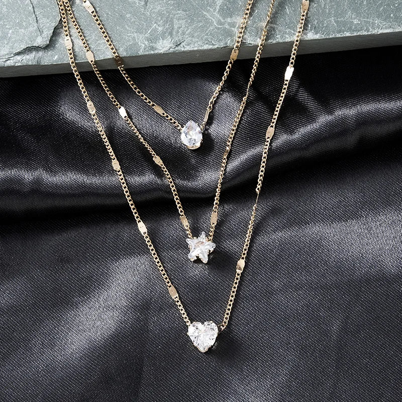 Celestial Grace – Triple Layer Necklace
