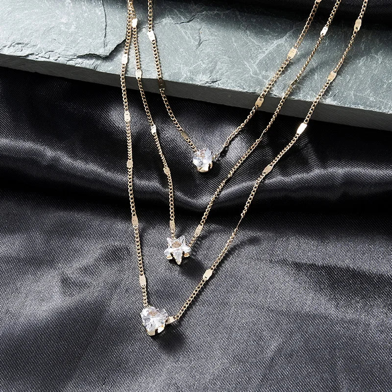 Celestial Grace – Triple Layer Necklace